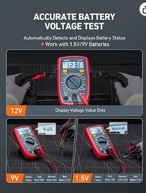 Multímetro digital Astroai con amplificador de ohmios y voltios y prueba de diodos